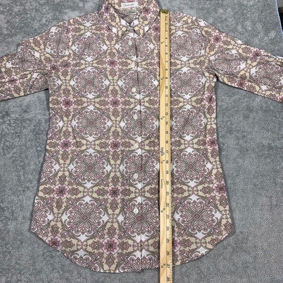 Van Heusen Damask Pattern Button Pocket Blouse Shirt Size Small Petite Women’s - Picture 6 of 12
